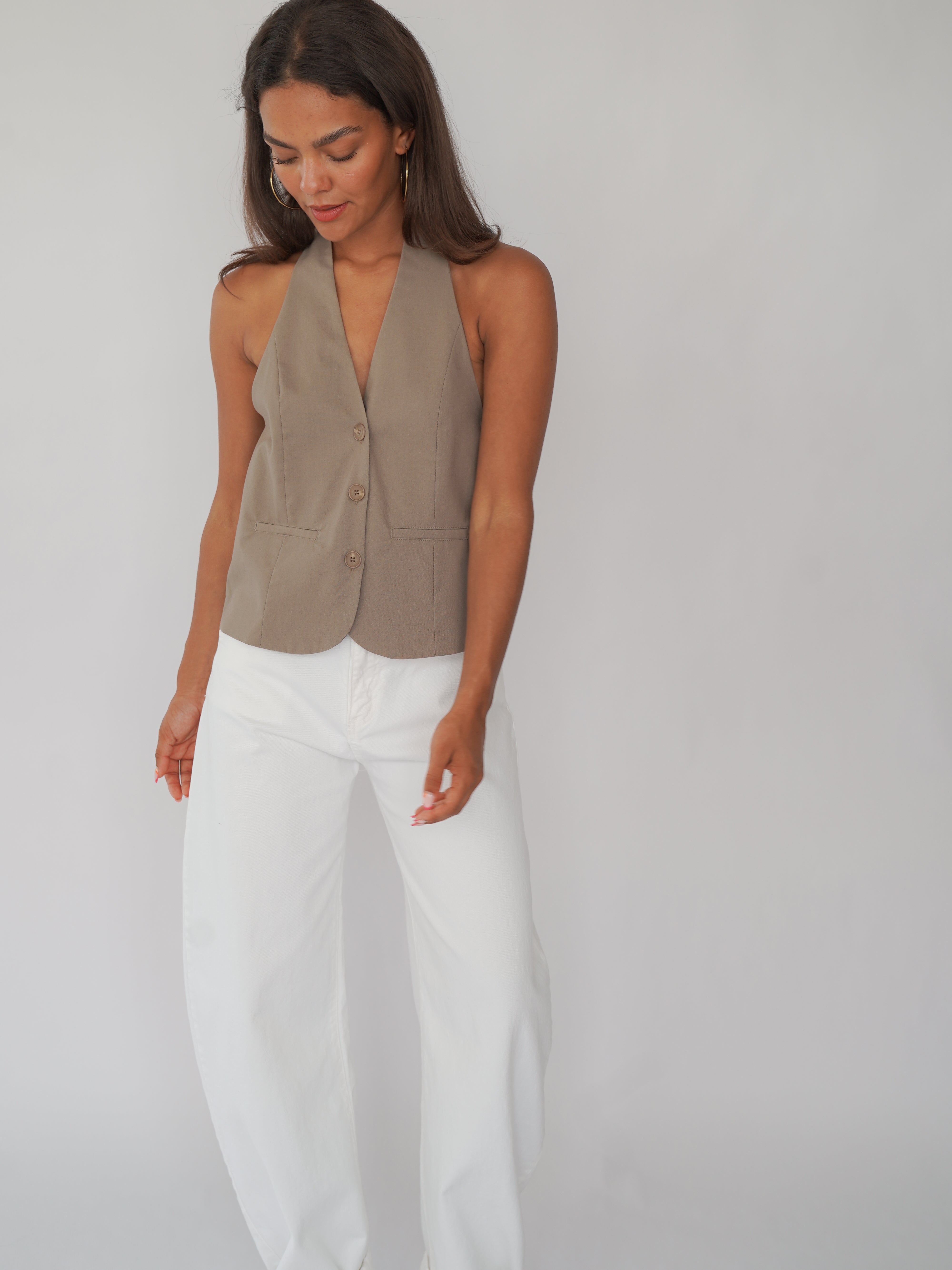 Mira gilet taupe