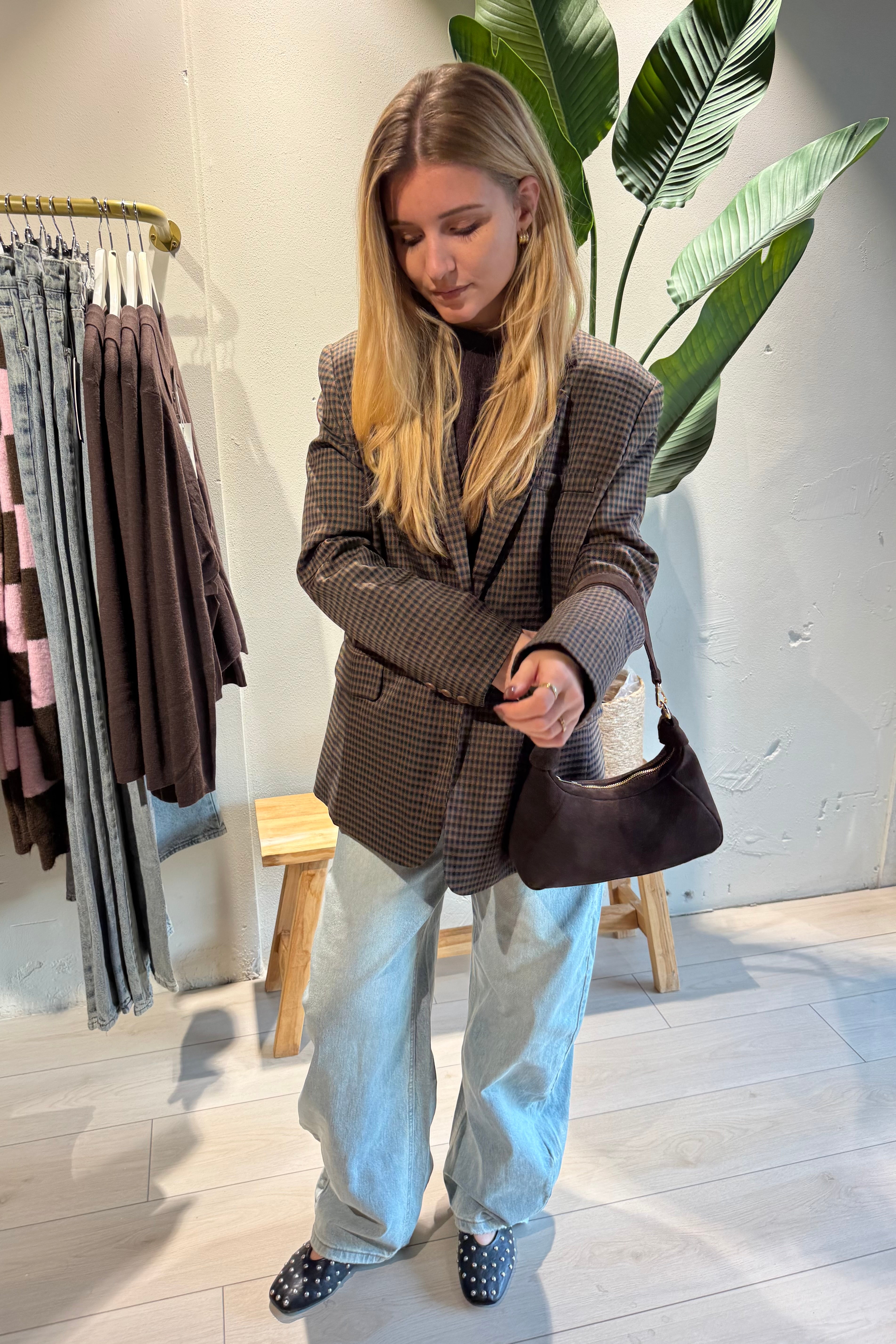 Bowie Blazer braunes Karomuster