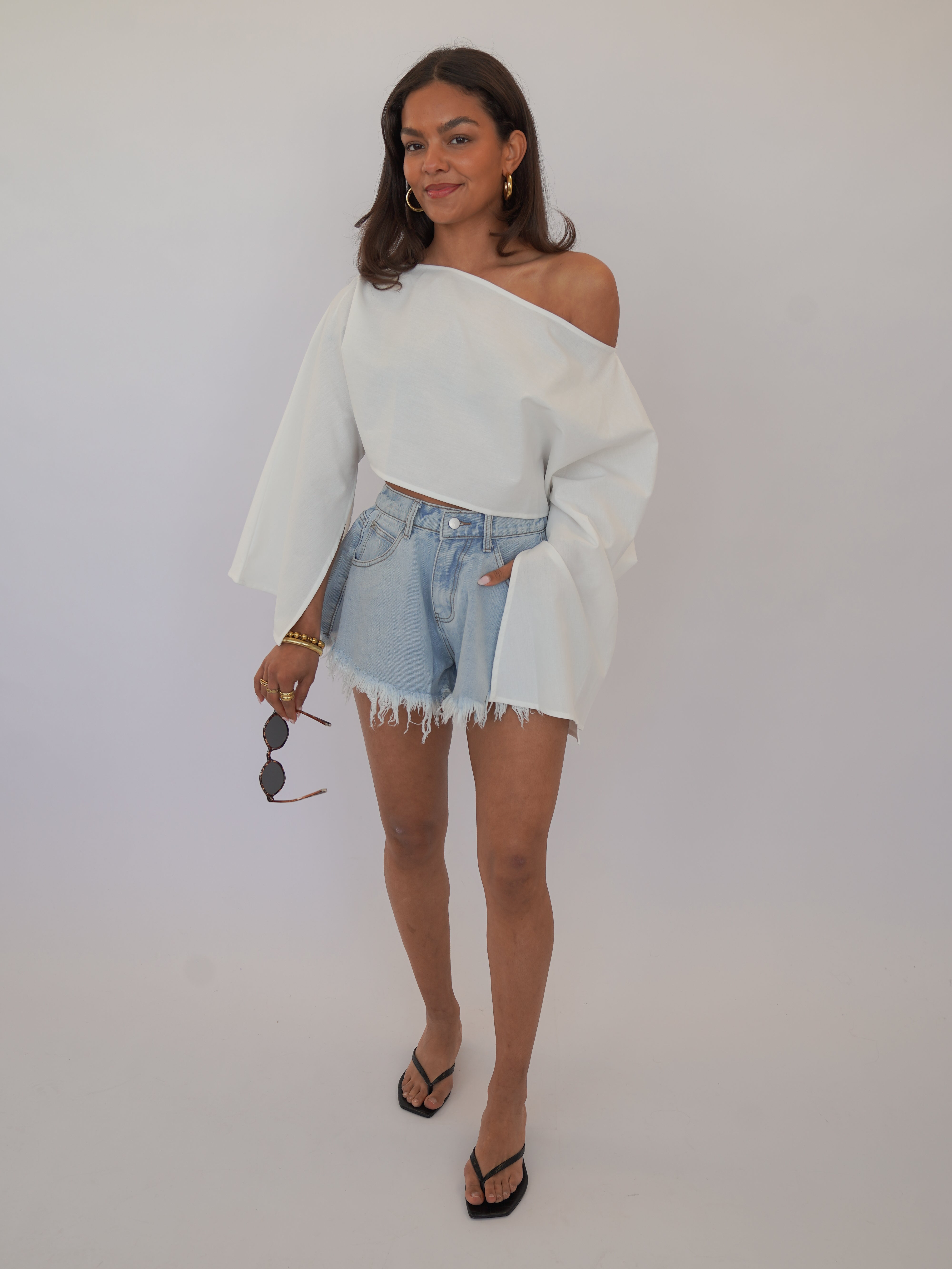 Calina short blauw