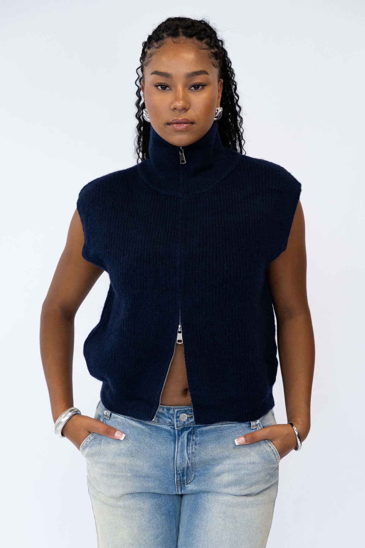 Liv zipper donkerblauw