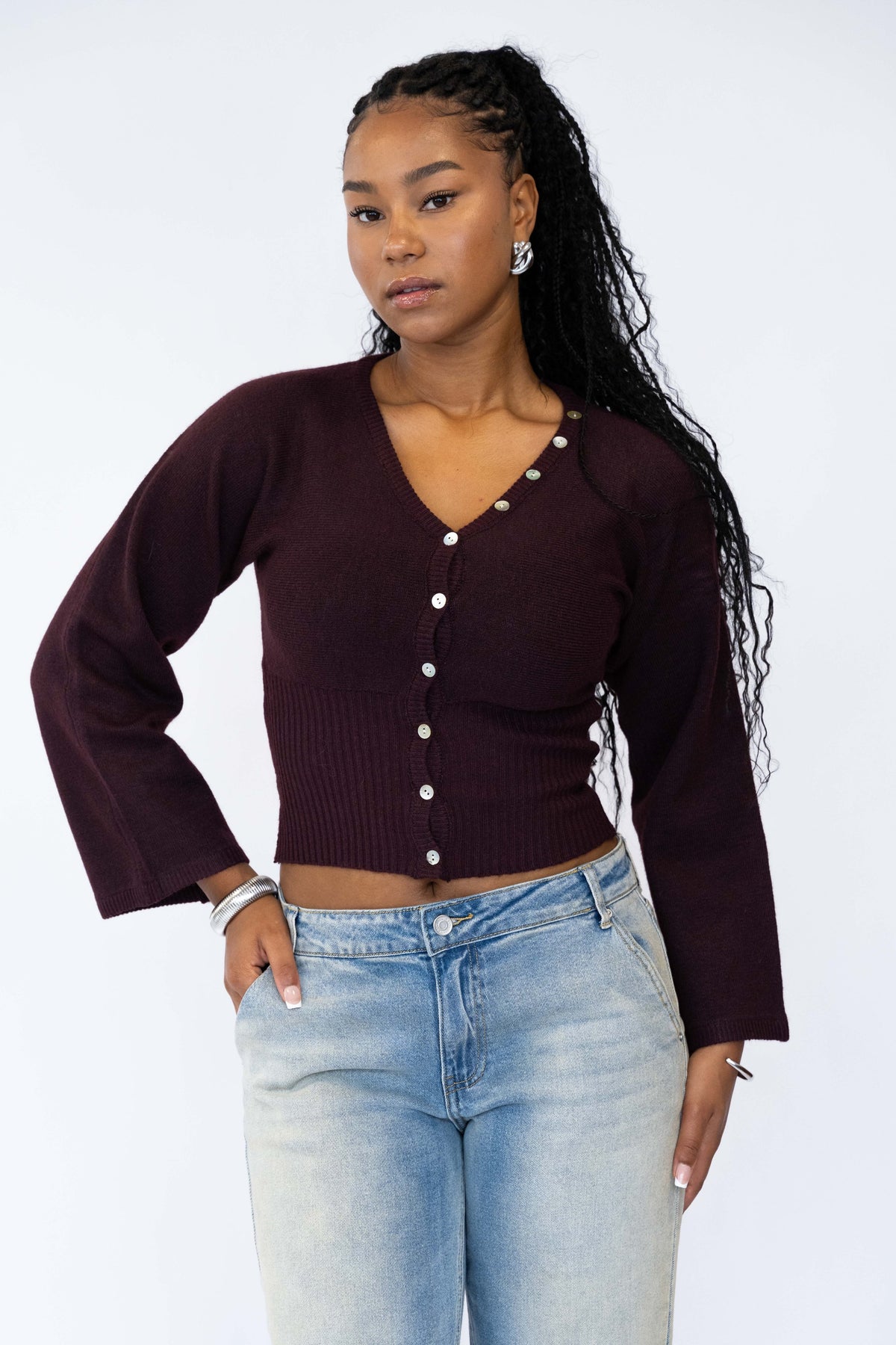 Sofia vest bordeauxrood