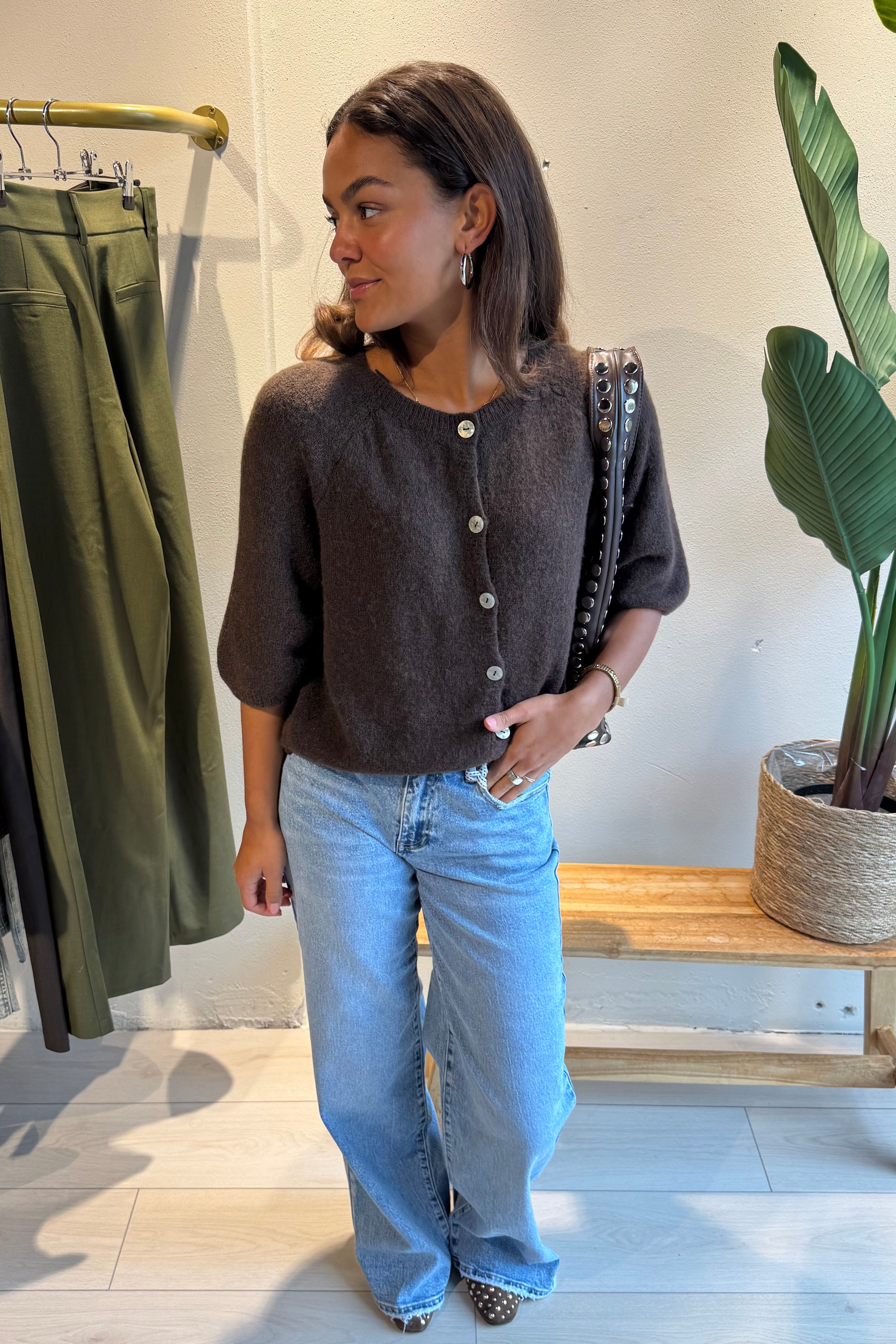 Elle Weste dunkelbraun