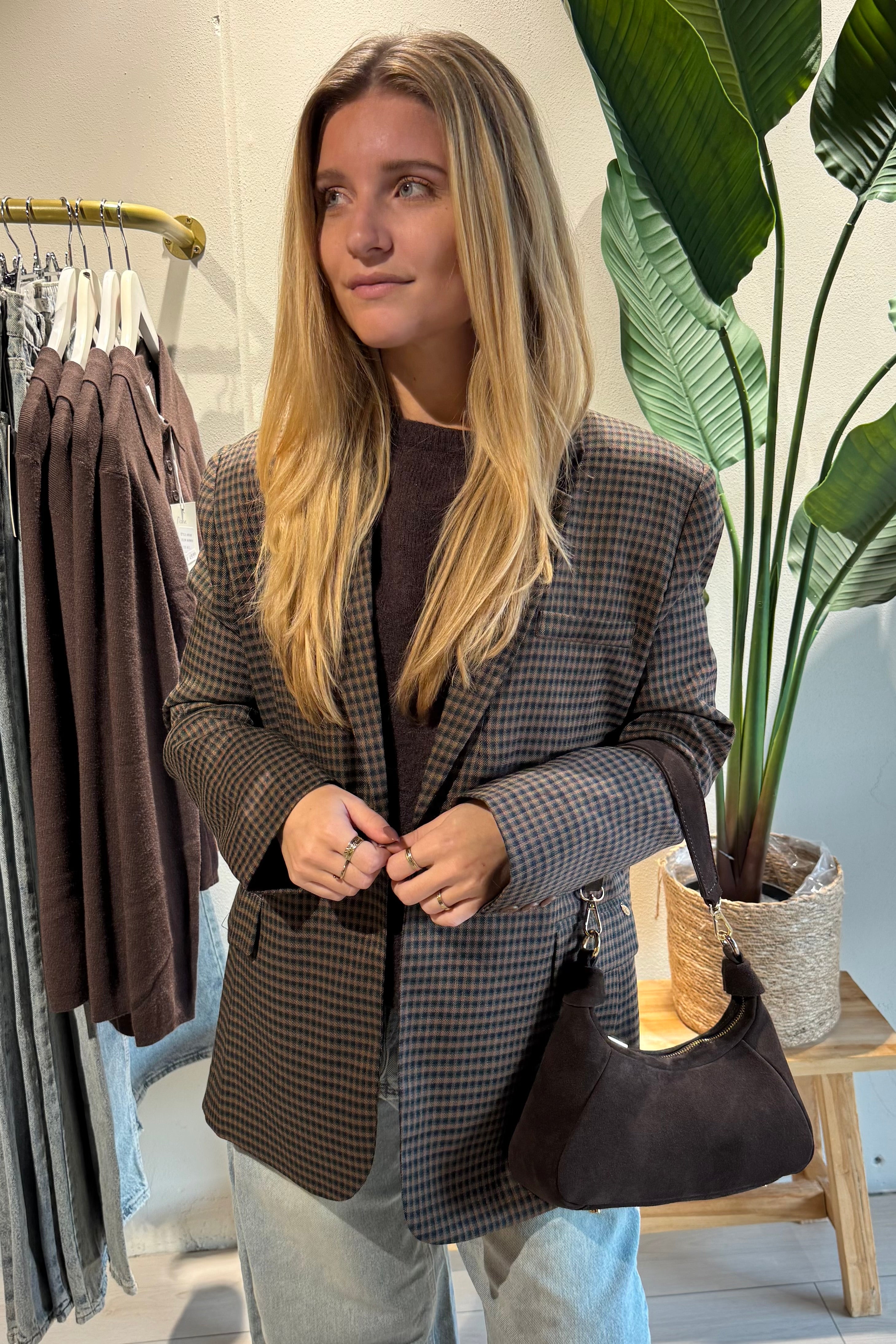 Bowie Blazer braunes Karomuster