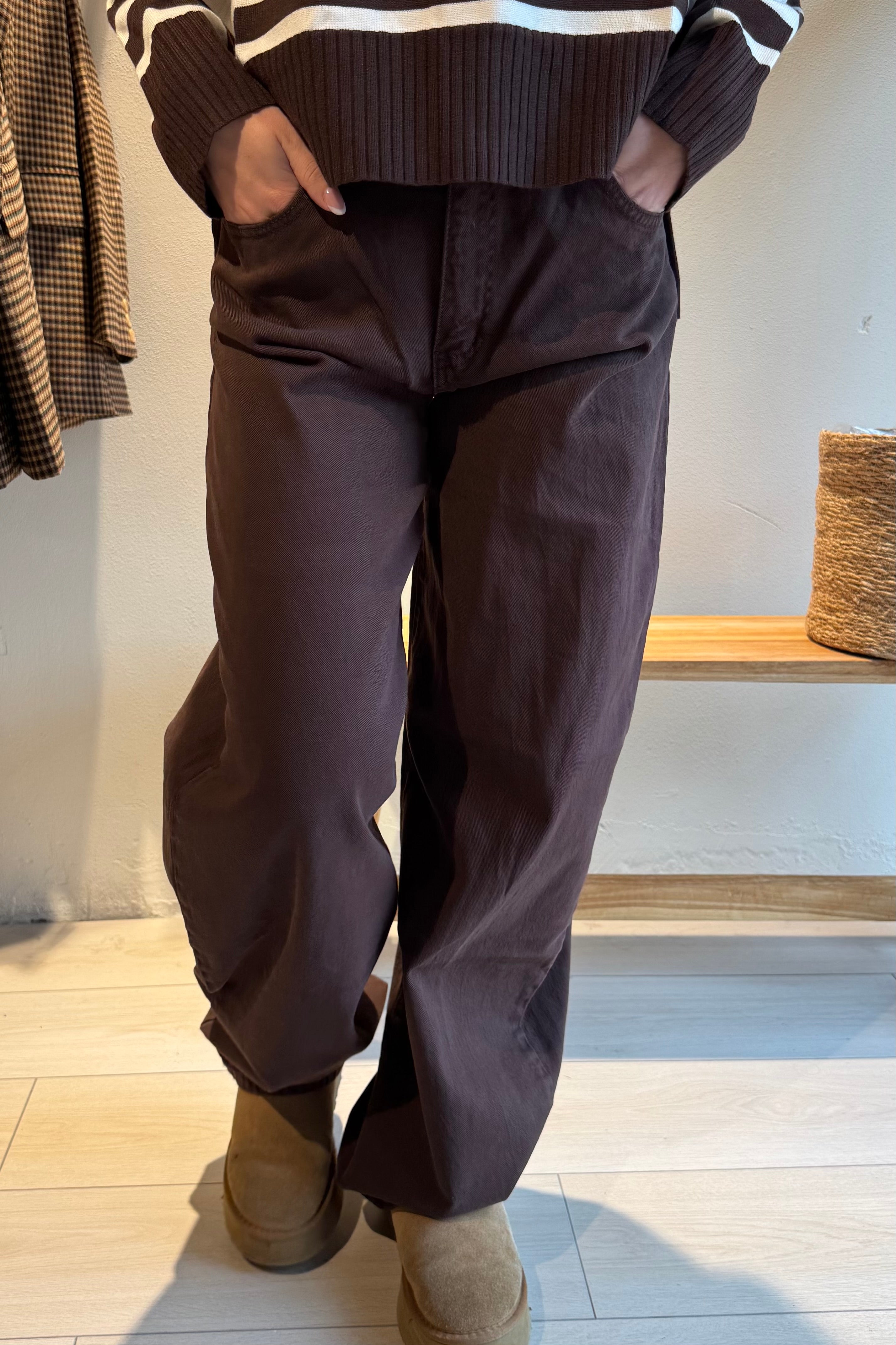 Joanna Balloon-Jeans Stretch Braun
