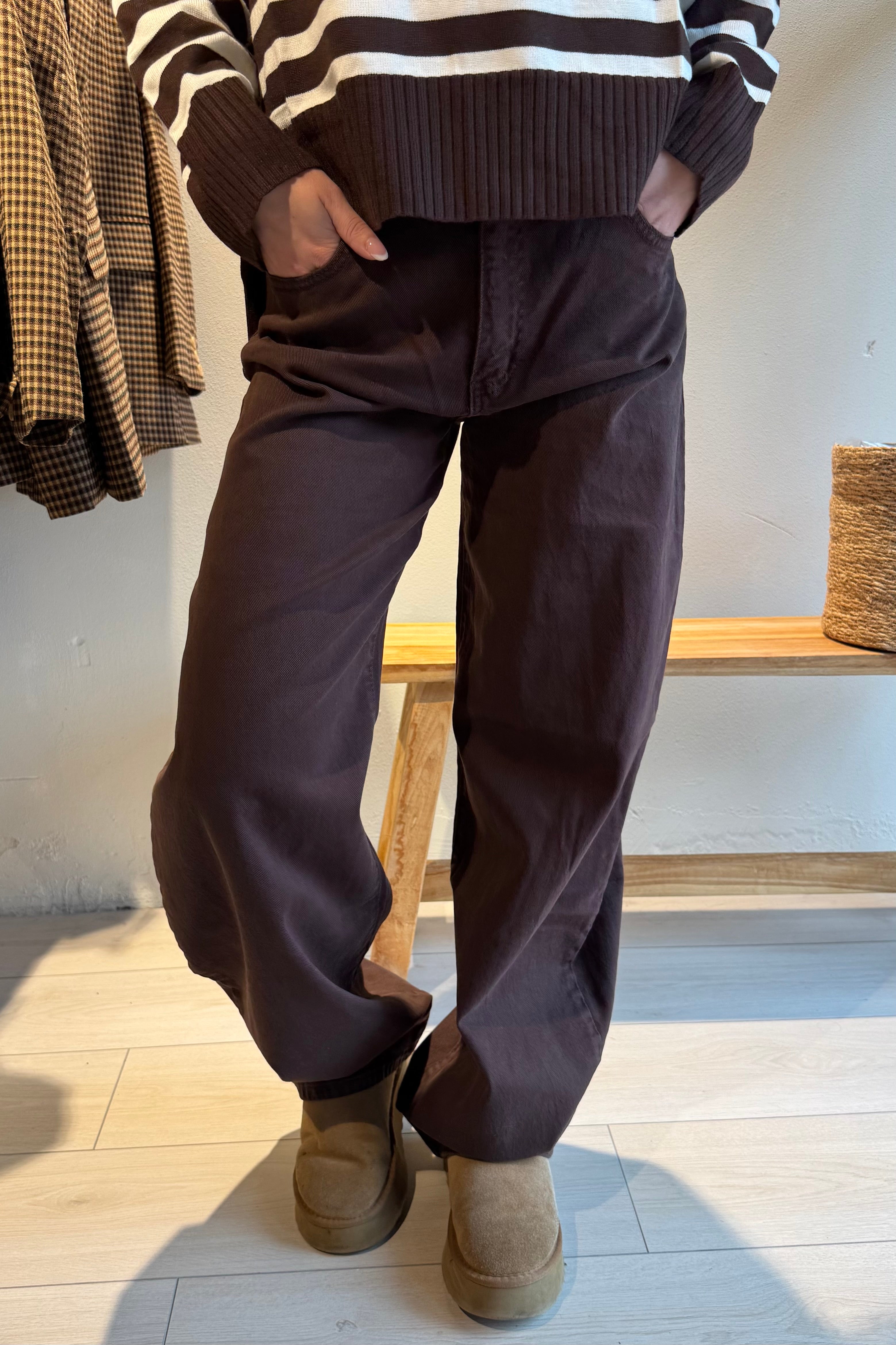 Joanna Balloon-Jeans Stretch Braun