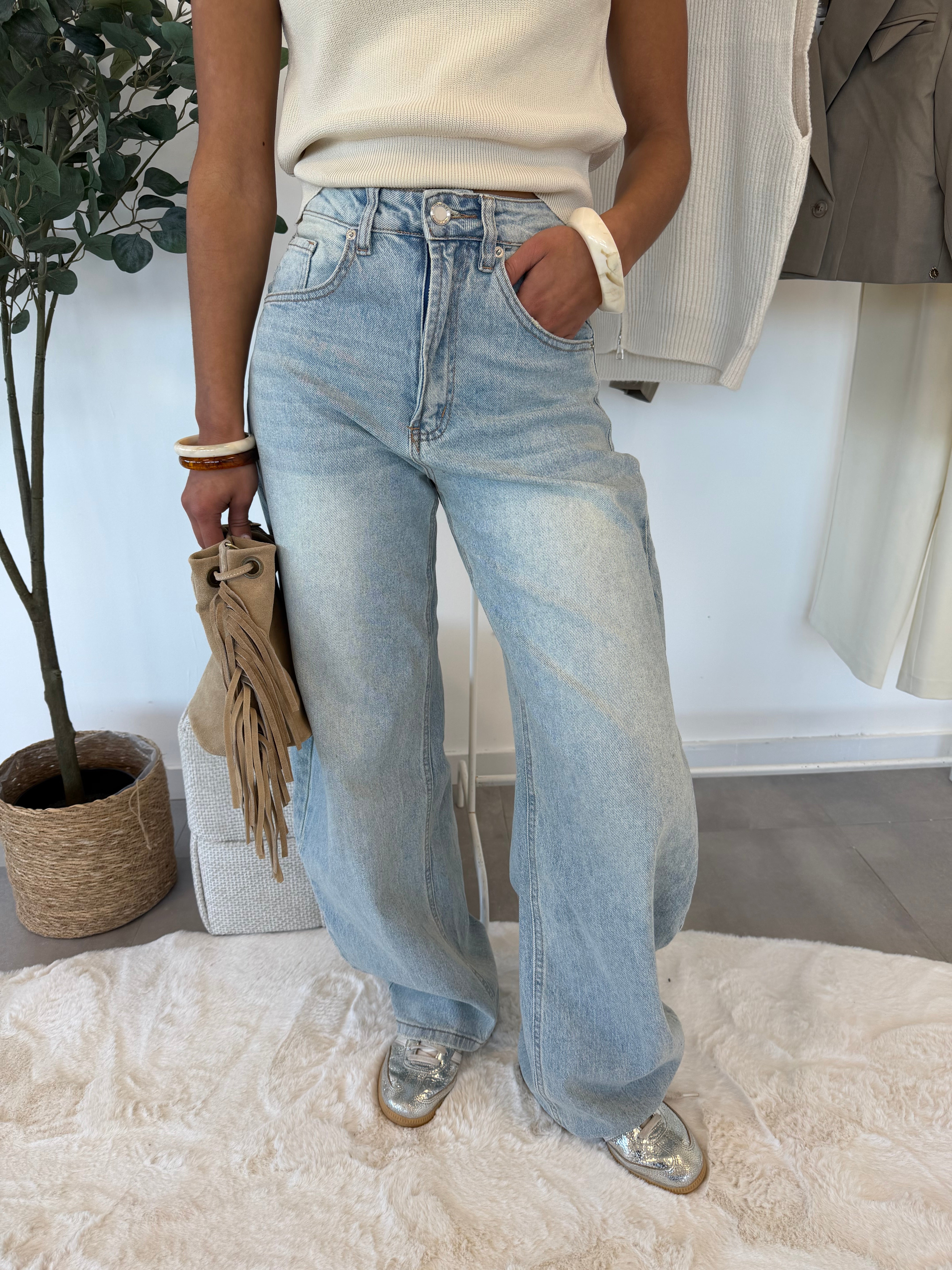 Joanna balloon jeans – stretch washed damesjeans in balloon fit, vooraanzicht 